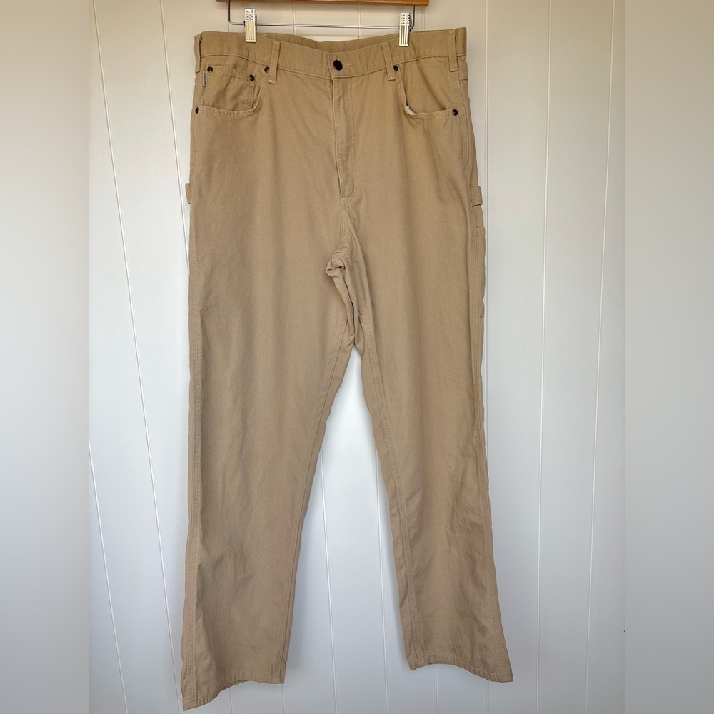 Carhartt Men’s Carpenter Work Pants Tan Canvas Denim Pant 38x36